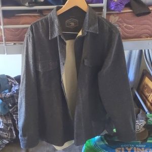Black speckled button up flannel shirt